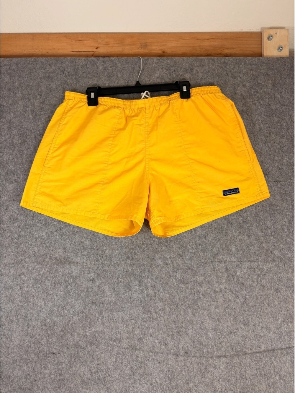 Vintage 80s Patagonia Baggies Shorts Mens L Yellow Outdoor Hiking Made in USA